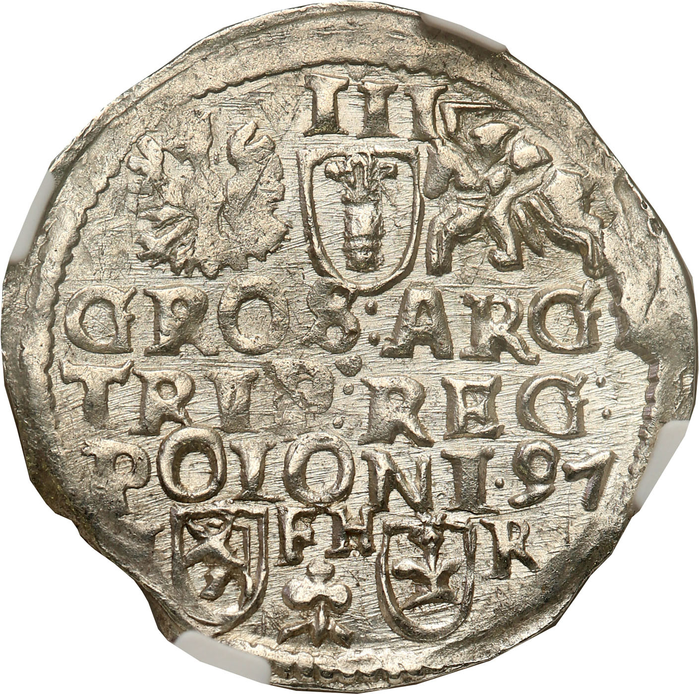 Zygmunt III Waza. Trojak (3 grosze) 1597, Poznań - Nienotowany NGC MS65 (MAX)
